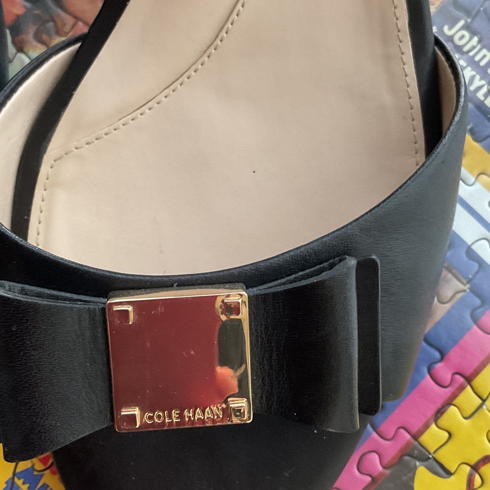 NEW Cole Haan Black Ankle Strap Heels - Picture 5 of 6